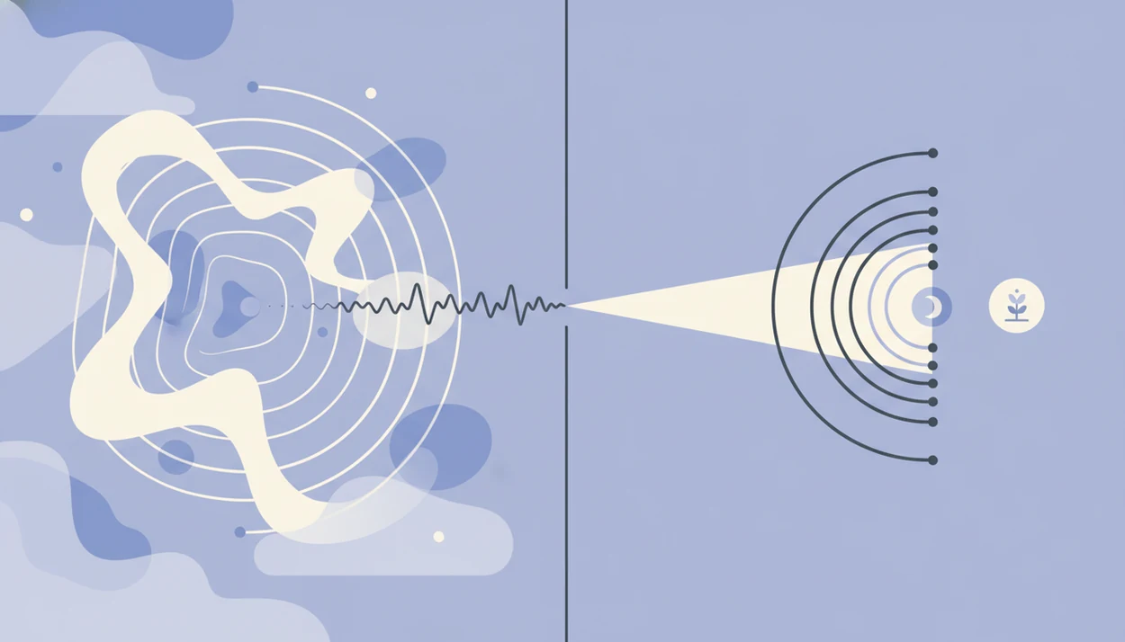 An abstract split illustration contrasts drifting relaxation with focused guided suggestion at bedtime.
