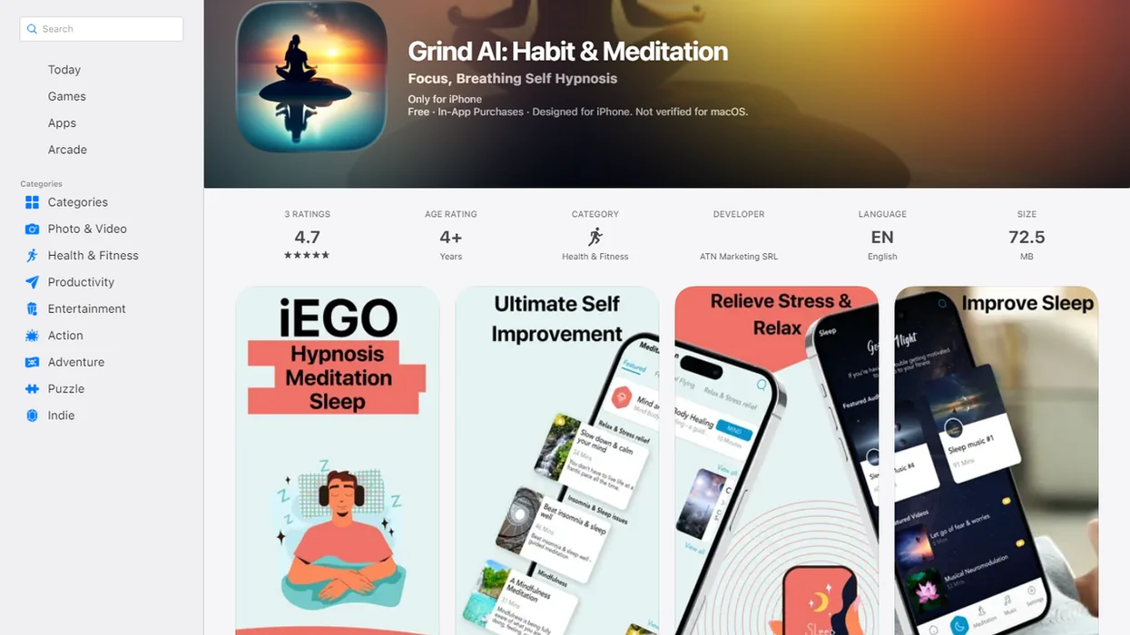 HypnoApp app interface screenshot